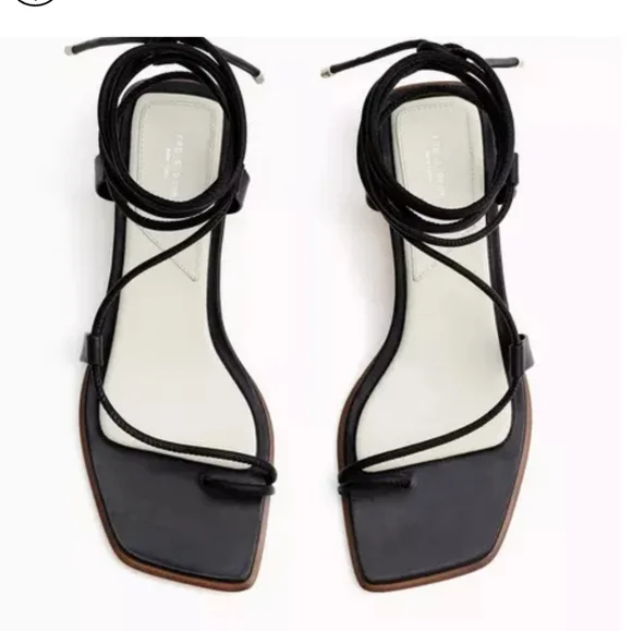 Rag & Bone Cindy Tie Open Toe Wrap Sandals Black Leather EU 37 US 7 3036 - Picture 5 of 11